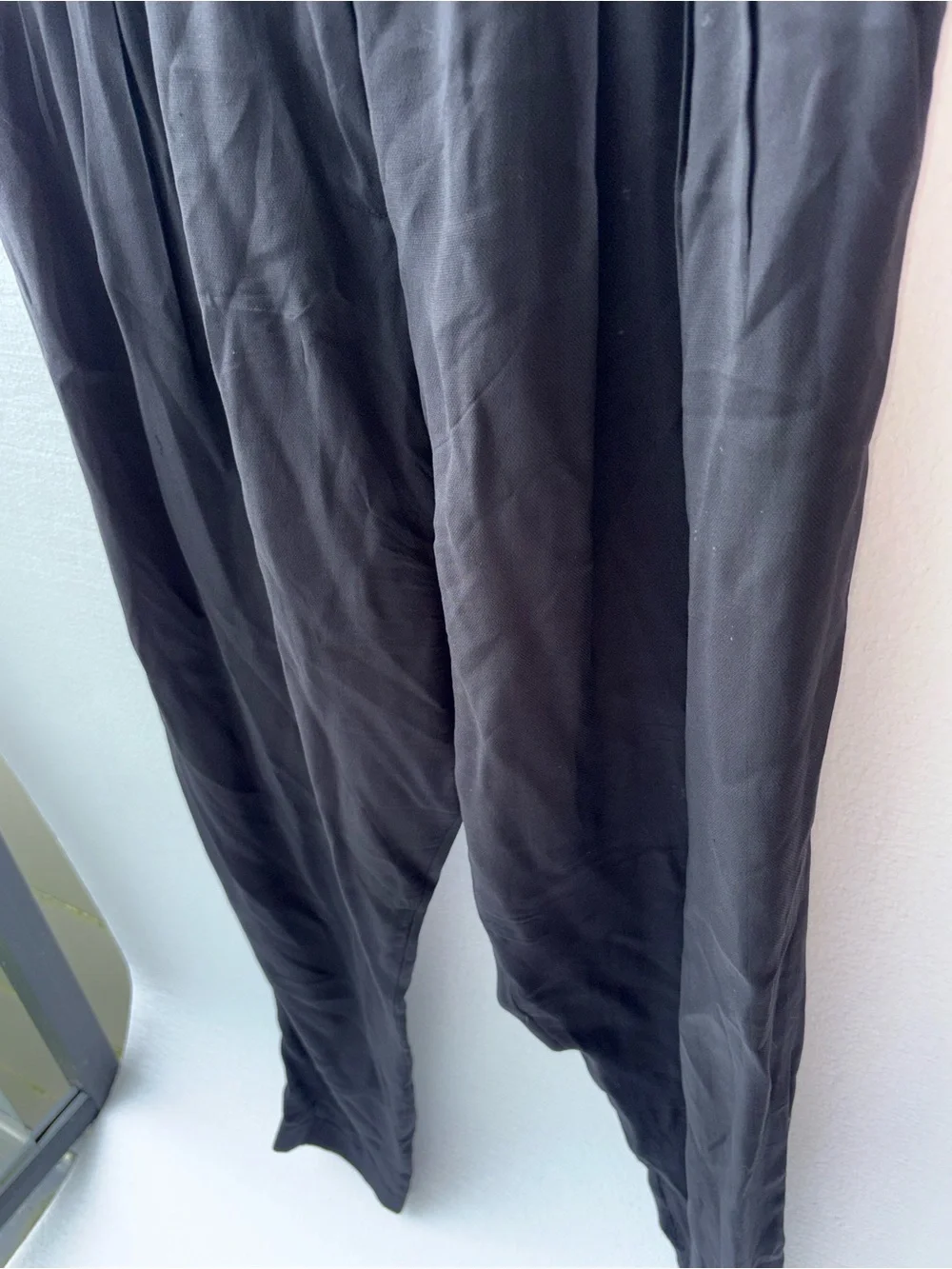 APIECE APART Cupro Viscose Pull On Pants Black Tapered Relaxed Fit Size‎ 8